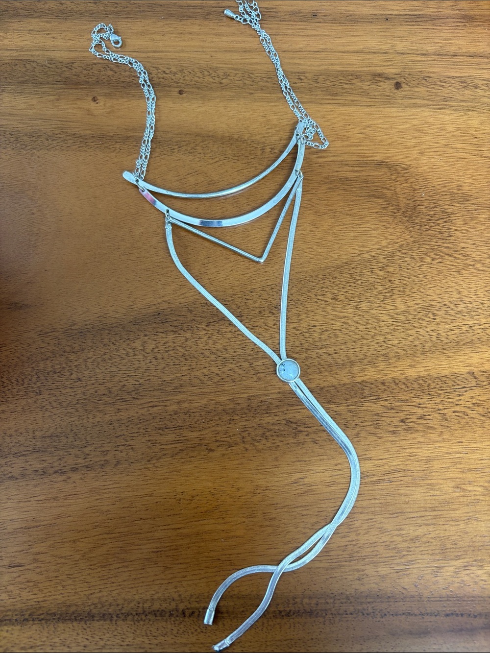 Free People Silver Stone Necklace